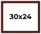 30x24 Weathered Red Picture Frame - UV Acrylic, Foam Board Backing, Hanging Hardware